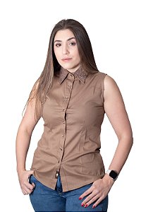 CAMISA REGATA FEMININA MARROM