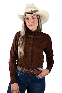 Camisa Feminina Básica Marrom Escuro