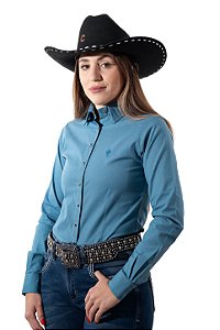 CAMISA FEMININA BÁSICA PETROLEO