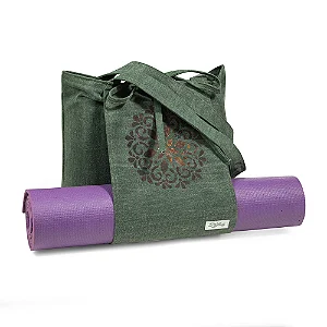Bolsa Washed green para zafu e para tapete de Yoga - Mat/zafu Bag Mandala