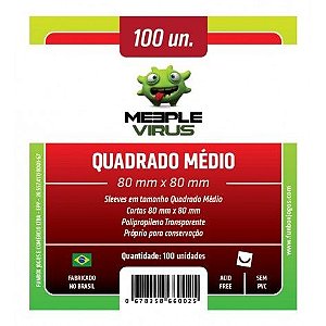 Sleeves Meeple Virus - Quadrado Médio 80x80mm c/100