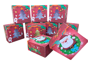 10 Caixas para Sabonete - Natal Tons de Vermelho
