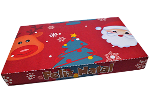 10 Caixas para Kit Kat - Natal Tons de Vermelho