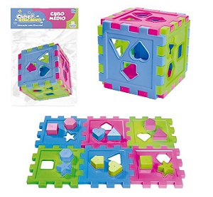 Cubo Didático Infantil Colorido com 7 peças Tutty Toys