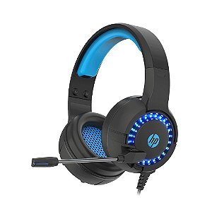 Headset Gamer HP, USB, P2 Blue Light DHE-8011UM Preto / Azul