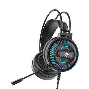 Headset Gamer HP,USB/P2 Blue Light DHE-8001 Preto/Azul