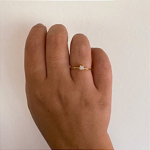 Anel liso solitário 4 mm banhado a Ouro 18K