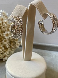 Brinco Argola com Estampa de Corrente