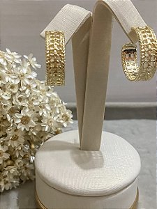 Brinco Argola com Estampa de Corrente