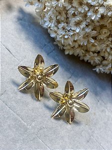 Brinco Flor 24mm com Bolinha