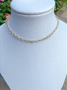Colar Choker Corrente Americana Diamantada