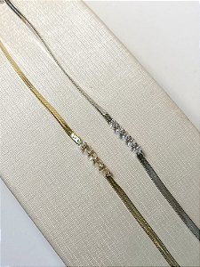 Pulseira Fita Infantil com Gotas em Zircônia