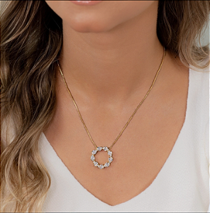 Colar Mandala de Pedras em Zircônia