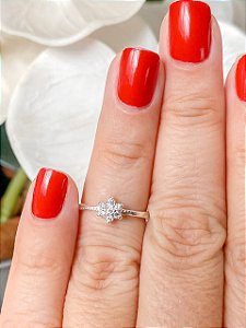 Anel de Falange com Flor em Zircônias