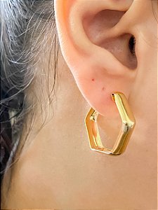 Brinco Argola Hexagonal
