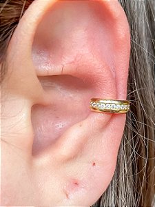 Piercing Fake Redondo Com Fileira de Zircônias