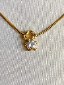 Colar Filha MENINA Zircônia Coração Cristal