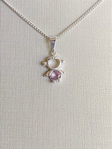 Colar Filha MENINA Anjinho com Zircônia