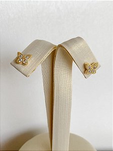 Brinco Borboletinha Cravejada em Zircônias Cristal