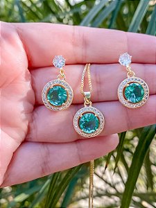 Conjunto Pedra Redonda Turmalina