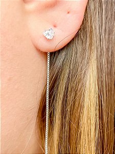 Brinco Ear Line Coração de Zircônia