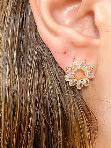Brinco Flor de Zircônias