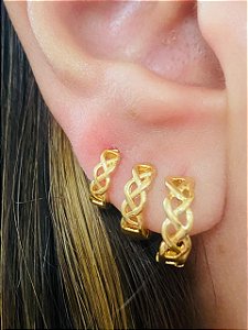 Trio de Argolinhas Trançadas