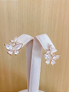 Brinco Borboleta Dupla em Zircônias