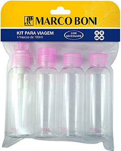 Kit para viagem com 4 frascos 100ml 6104 - Marco Boni