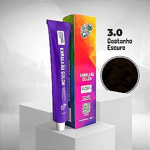 Coloração Permanente Castanho Escuro 3.0 50g - Kamaleão Color