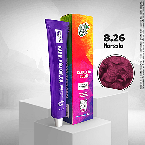 Coloração Permanente Marsala 8.26 50g - Kamaleão Color