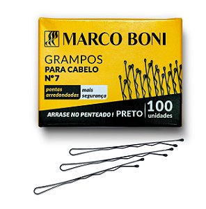 Grampo para Cabelo Preto 100 Unidades 8309 - Marco Boni