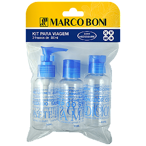 Kit p/ Viagem com 3 frascos de 80 ml 6111 - Marco Boni