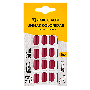 Unhas Postiças Quadrada Vermelha 9736 - Marco Boni