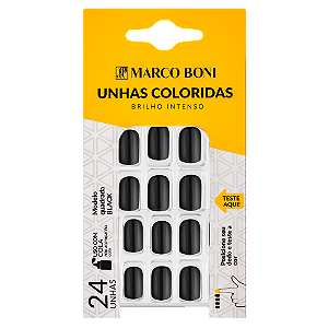 Unhas Postiças Quadrada Preto 9735 - Marco Boni