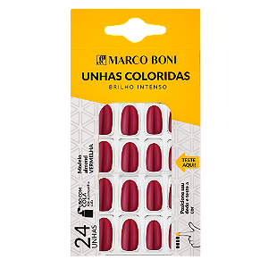 Unhas Postiças Almond Vermelha 9724 - Marco Boni