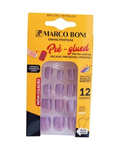 Unhas Postiças Pré-Glued Quadrada Cat Eyes Lilás 9761 - Marco Boni