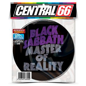 Adesivo Resinado Redondo Black Sabbath - Com escritas roxa Master Of Reality