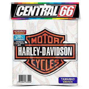 Adesivo Resinado Harley - Escudo 15cm - Laranja