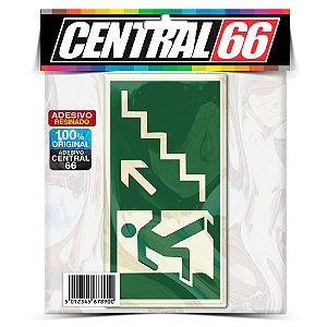 Adesivo Resinado Placa - Sinalização Escada Direita (Verde)