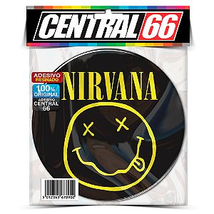Adesivo Resinado Redondo Nirvana - Preto/Amarelo