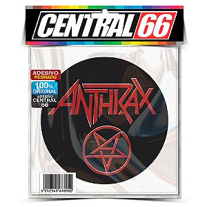 Adesivo Resinado Redondo Pentagrama - Anthrax