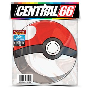 Adesivo Resinado Redondo Pokemon - Pokebola