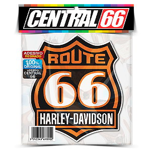 Adesivo Resinado Rout 66 - Escudo Harley