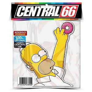 Adesivo Simpsons Homer Segurando a Rosquinha Resinado
