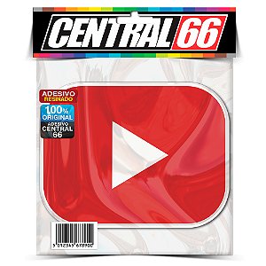 Adesivo Resinado Youtube (Logo Vermelho)