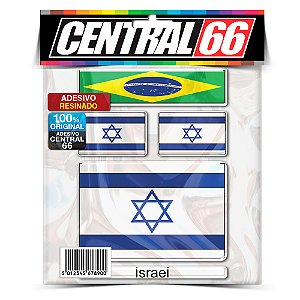 Kit Adesivos Bandeiras Israel Resinado