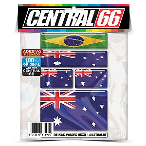 Kit Adesivos Bandeiras Australia Resinado