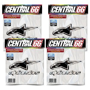 Kit 4 Adesivos Resinados Alpinestar Com Escrita