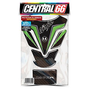 Tankpad Kawasaki ZX-6R M1 - Preto/Verde Adesivo Protetor Resinado